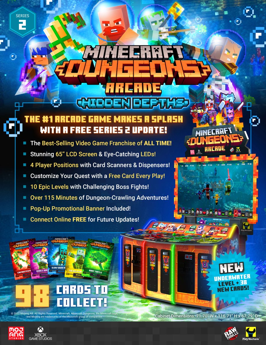 Minecraft Dungeons Arcade now has underwater content and 38 new cards to collect! 🤩