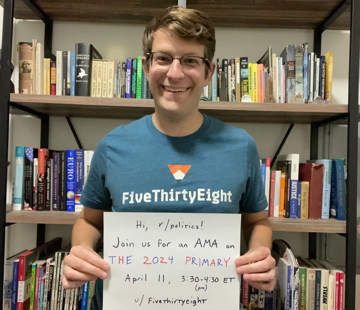 Got questions about the 2024 primary? 

<a href="/baseballot/">Nathaniel Rakich</a>, <a href="/AlexSamuelsx5/">Alexandra Samuels</a> and <a href="/geoffreyvs/">Geoffrey Skelley</a> will answer them on @reddit on April 11! Don't miss our AMA in <a href="/rSlashPolitics/">/r/Politics</a> from 3:30-4:30 p.m. ET.
