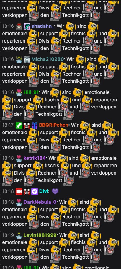 Chat aber trotzdem einfach cute wie immer.
Technikgott wird jetzt Goldfischfutter.