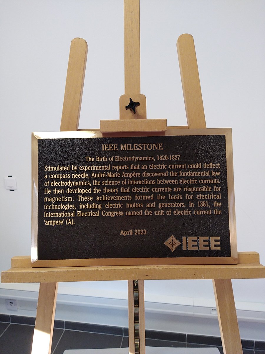 Inauguration de la plaque IEEE Milestone aujourd'hui au musée Ampère. Reconnaissance internationale du génie d'Ampère