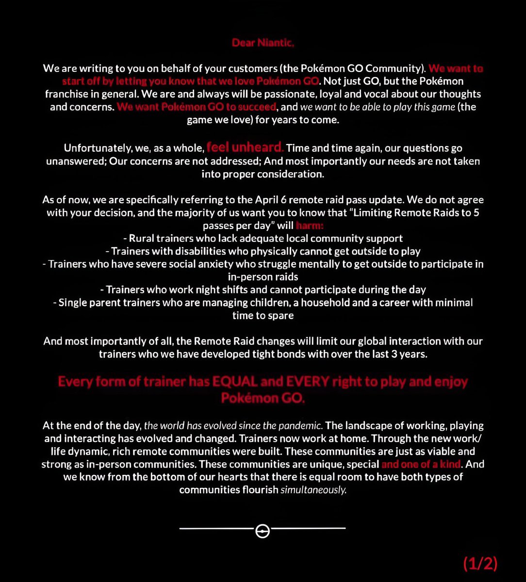 PolyInProg's tweet image. I stand with the @PokemonGoApp community. It is time to #HearUsNiantic