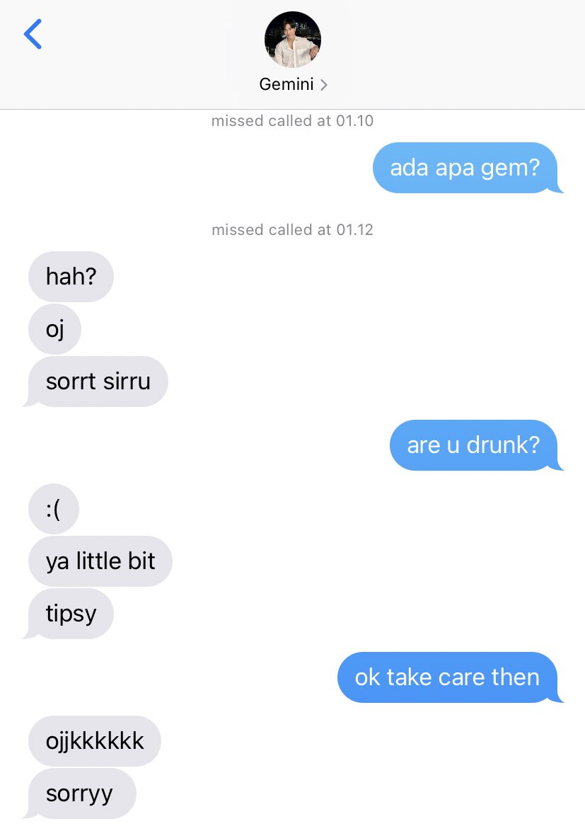 mrs_everythink's tweet photo. 𝗱𝗿𝘂𝗻𝗸 𝘁𝗲𝘅𝘁 - 𝘄𝗶𝘀𝗵 𝘆𝗼𝘂 𝘄𝗲𝗿𝗲 𝘀𝗼𝗯𝗲𝗿

we just broke up and you already messed up?

#geminifourth AU Lokal https://t.co/rE8ko7h9oH