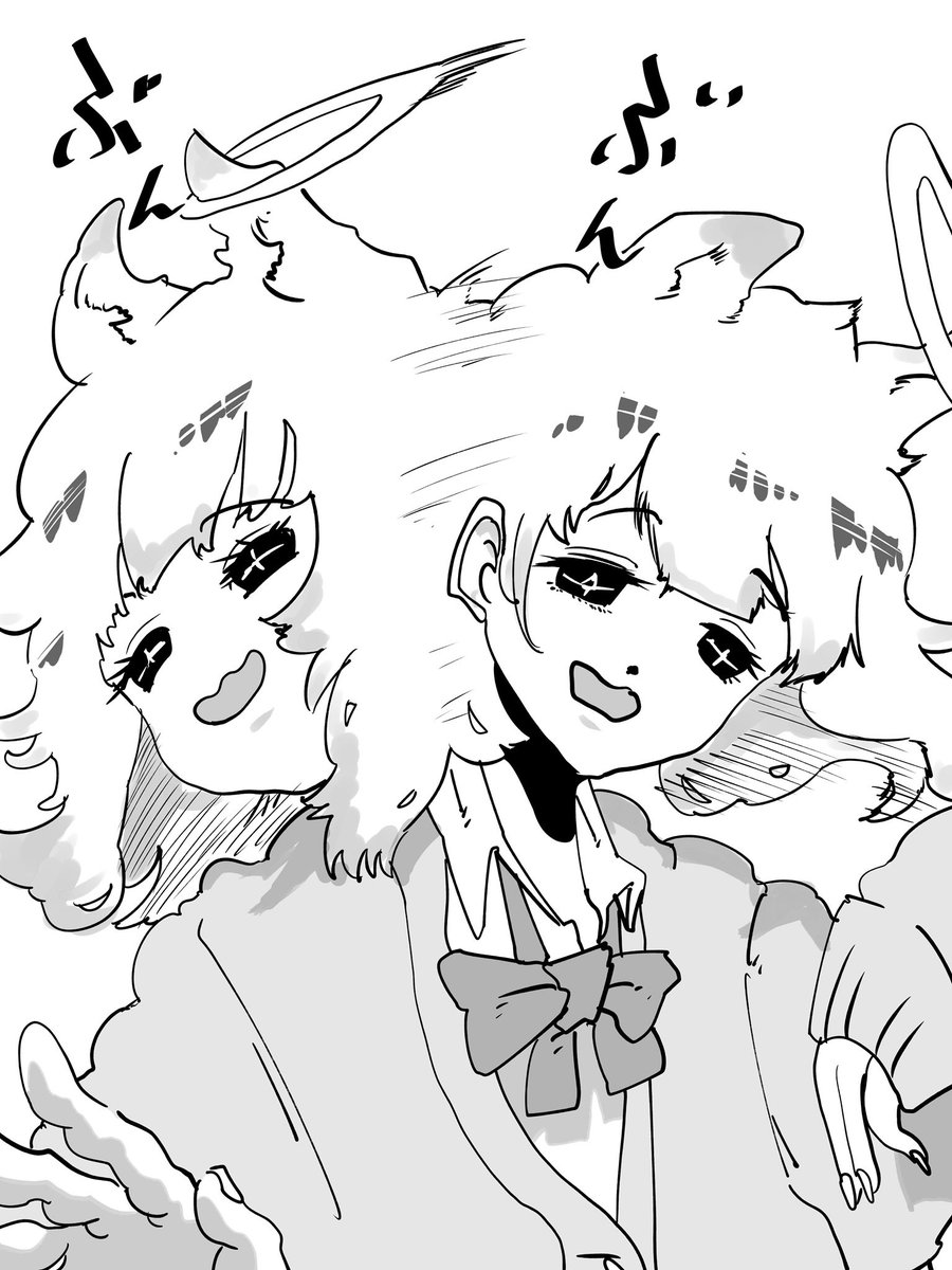 @mushimushi_baan なんと…光栄です…!
こちらこそ、いつも描かれている天使ちゃんの頭の輪っかをぞんざいに扱ってそうな感じがとても好きでファンです!!(勝手にファンアートすみません…)
今後も楽しみにしています! 