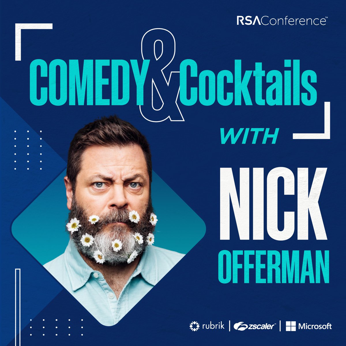 Is anyone planning to be at <a href="/RSAConference/">RSAConference</a>? 👋 <a href="/RubrikInc/">Rubrik</a> has a lot planned including a Comedy &amp; Cocktails party featuring legendary actor, author, and humorist Nick Offerman! Plus, I hear some very competitive ping pong games 🏓 rbrk.co/3TAaxCB #RSAC
