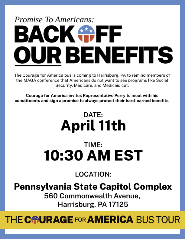 99Percent_PA's tweet photo. Join us on April 11th for the Back Off Our Benefits event in @RepScottPerry’s district in Harrisburg, PA. #PA10 constituents and community leaders will gather to urge Perry to back off the benefits they rely on!

➡️Learn more: https://t.co/fCqKv8NK8Q https://t.co/bXDz7v6azZ