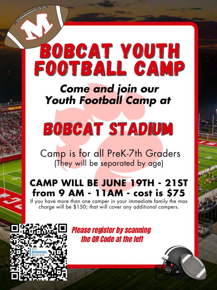 Madison_Schools's tweet photo. Bobcat Youth Football Camp  https://t.co/KXj6I21Rqp https://t.co/uabyghyKx6
