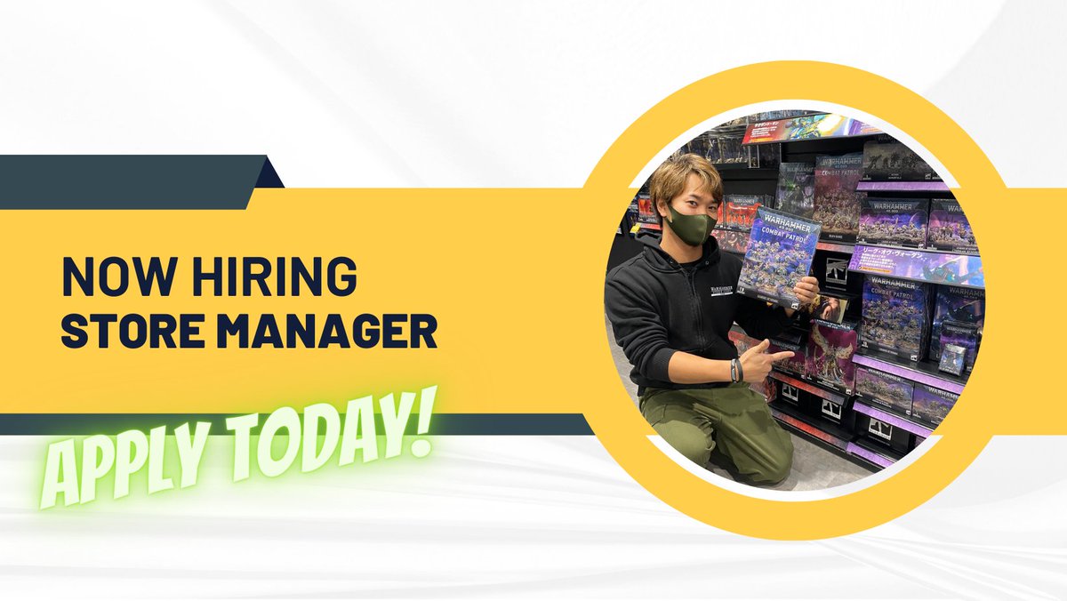 WarhammerJobs's tweet photo. Big News! We are opening a NEW store in Corona, CA! Apply here to be a Store Manager and help us open a store in this exciting location: https://t.co/MrTX5EFbfM https://t.co/h1OLGl1jBL