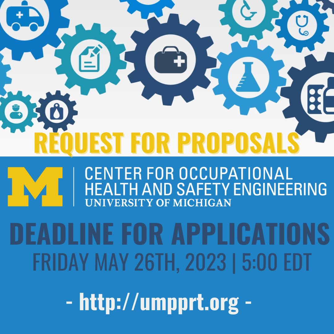 Request for Proposals: UM COHSE Research Training Pilot Projects in occupational health and safety.

One-year grant | $20,000 | Young Investigators | Great Lakes Region ( IL, IN, MI, MN, OH, WI)

Application deadline:
Friday, May 26, 2023 | 5:00pm EDT
umpprt.org