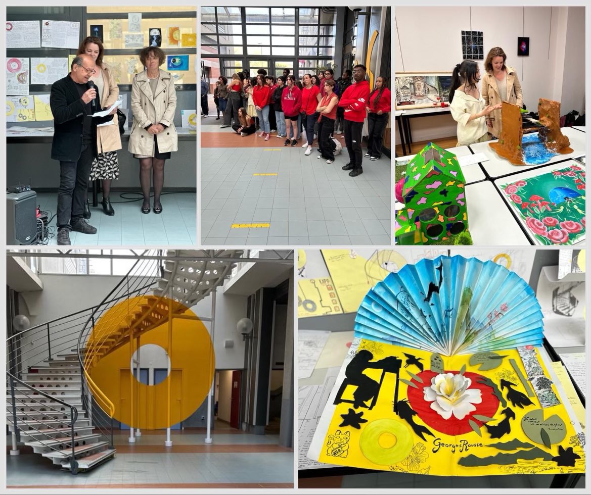 Magnifique hommage des élèves du <a href="/lyc_Apollinaire/">Lycée Apollinaire (Nice)</a> de #Nice à leur professeure d’arts plastiques disparue accidentellement. Anamorphose solaire conçue par eux avec l’artiste Georges Rousse au cœur de l’établissement.
Très belle réalisation 👏👏👏 !