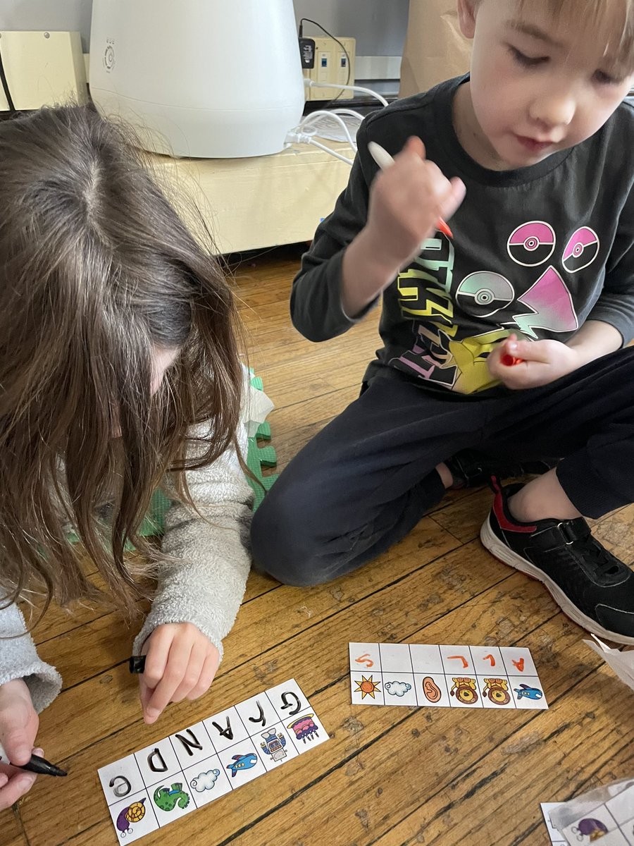 Working on some #literacyskills today - decoding and blending nonsense word game, and beginning sounds with a secret code word sheet! @BishopFeild