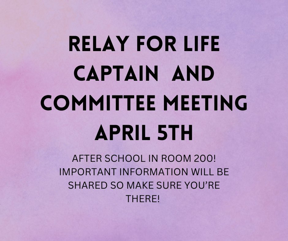 first captain meeting tomorrow!!