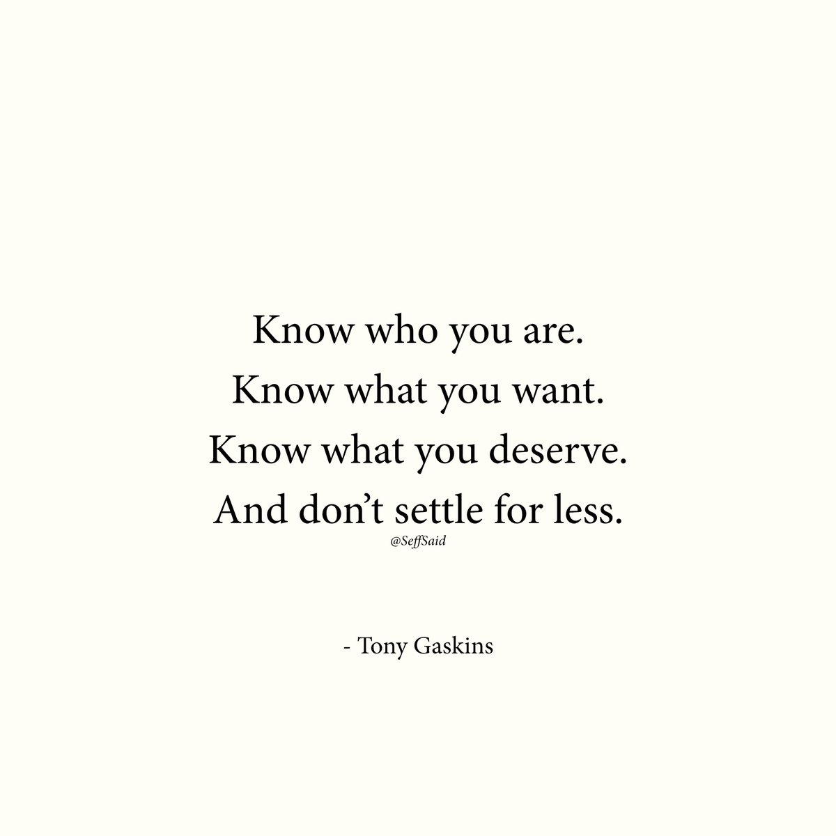 Don't settle
