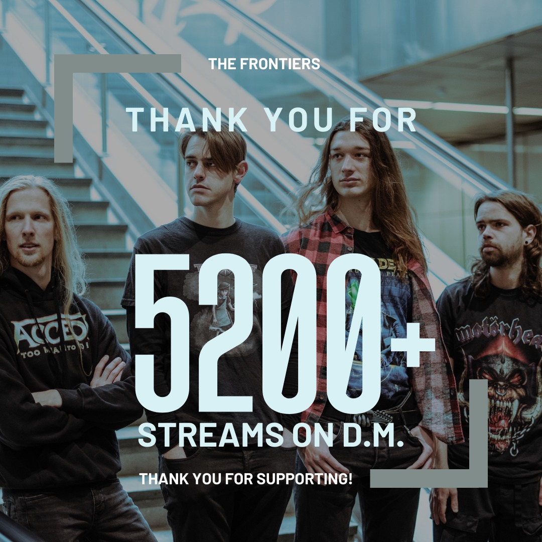 You guys sure have been dancing a lot the last couple of weeks 💃 D.M. is currently at over 5.200 streams, thank you so much for helping us achieve this milestone 🙏 
•
📷  @SethAbrikoos 

#thefrontiers #ohyeah #heavyrocknroll #spotifyplaylist #releaseradar #rockradar