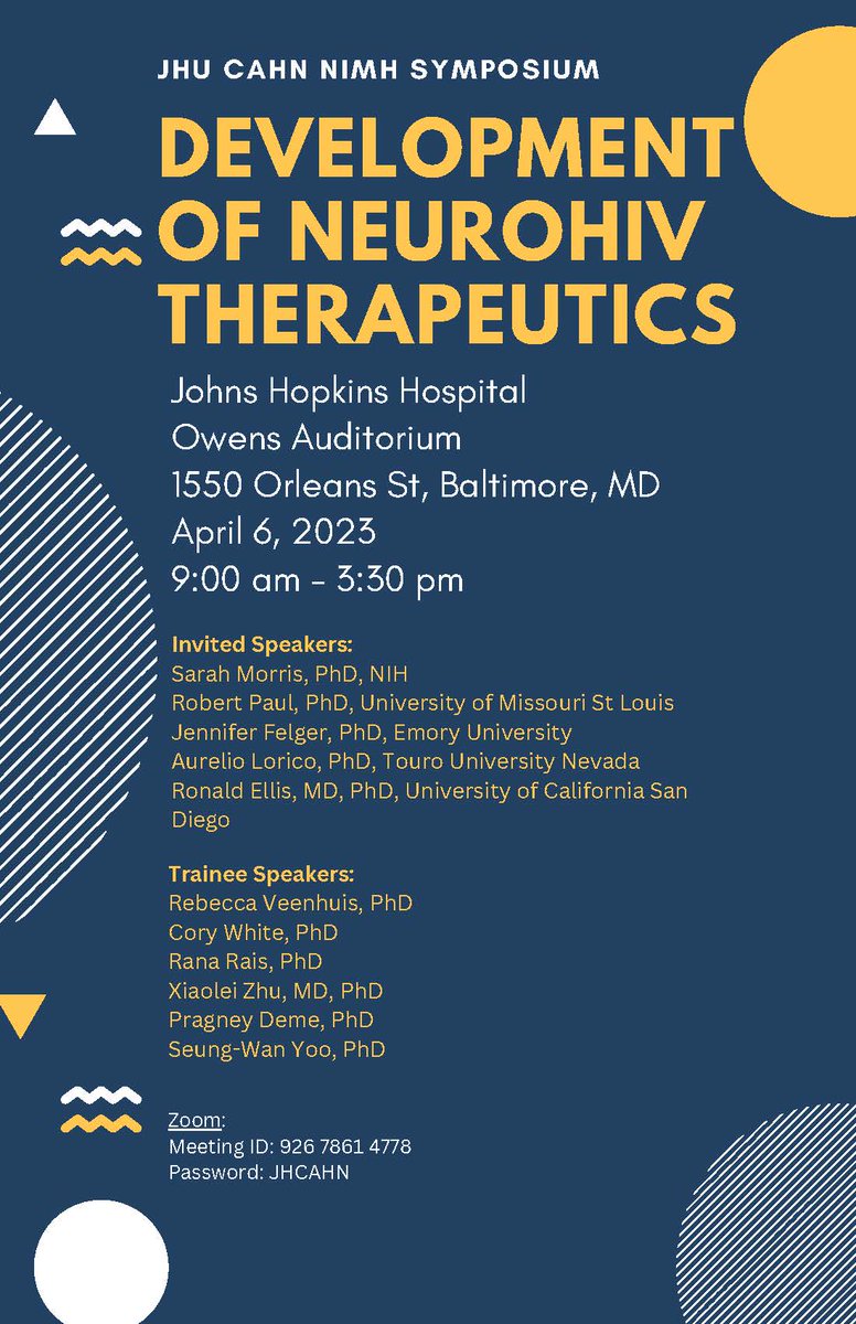 NANLab_UMSL's tweet image. Join us in listening to Dr. Paul&apos;s presentation on HIV phenotypes this Thursday at 9:50a ET. @HopkinsMedicine #HIV #DataScience