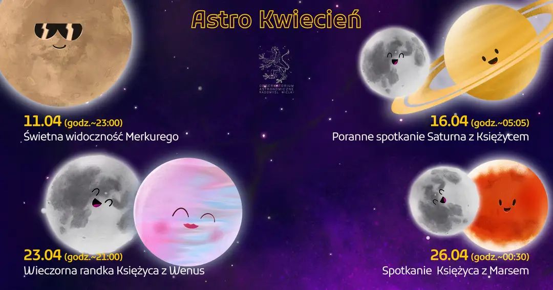 AstroWielki's tweet photo. Conjunctions of the #Moon with #Saturn, #Venus and #Mars to characterize this month's night sky

#AstroNight
#PatrzęWGwiazdy https://t.co/XIWJXKKYq1