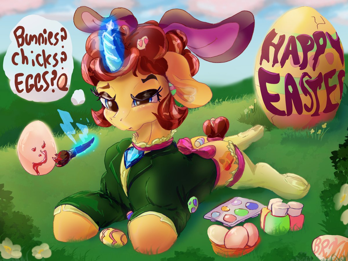 Brovia6's tweet photo. My OC (Cowbellica) embracing Easter tradition๐ฅ:D
#mlp #mlpart #easter #EasterEgg #egg #mlpcommision #mylittlepony #unicorn #pony #cowbellica #mlpoc https://t.co/PKpWlRXRfT