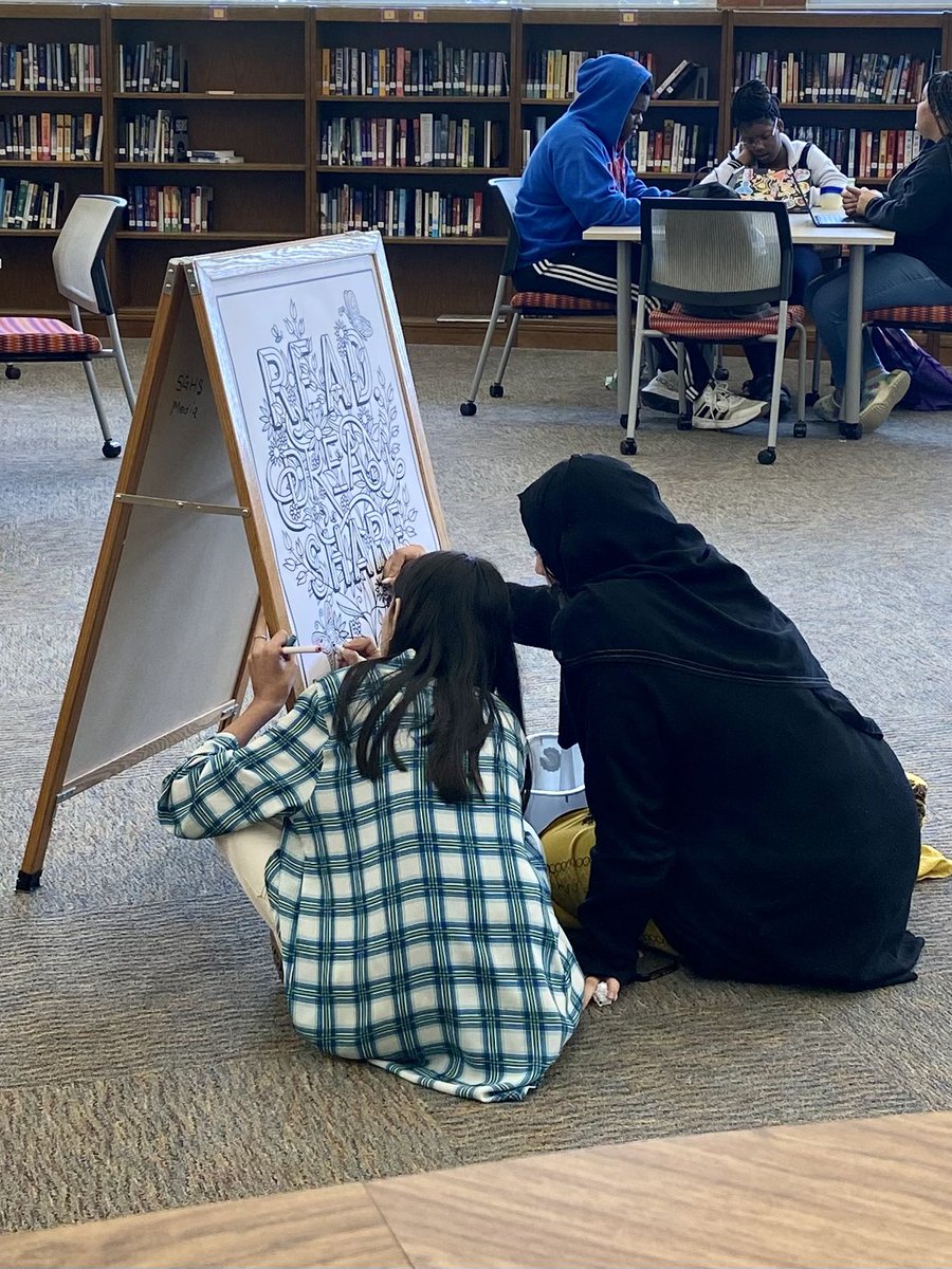 rchlmc's tweet image. I just put out this collaborative coloring poster a few minutes ago and already have some kiddos working on it! I love seeing our students enjoying our library. #SchoolLibraryMonth #GCSLibrariesEngage