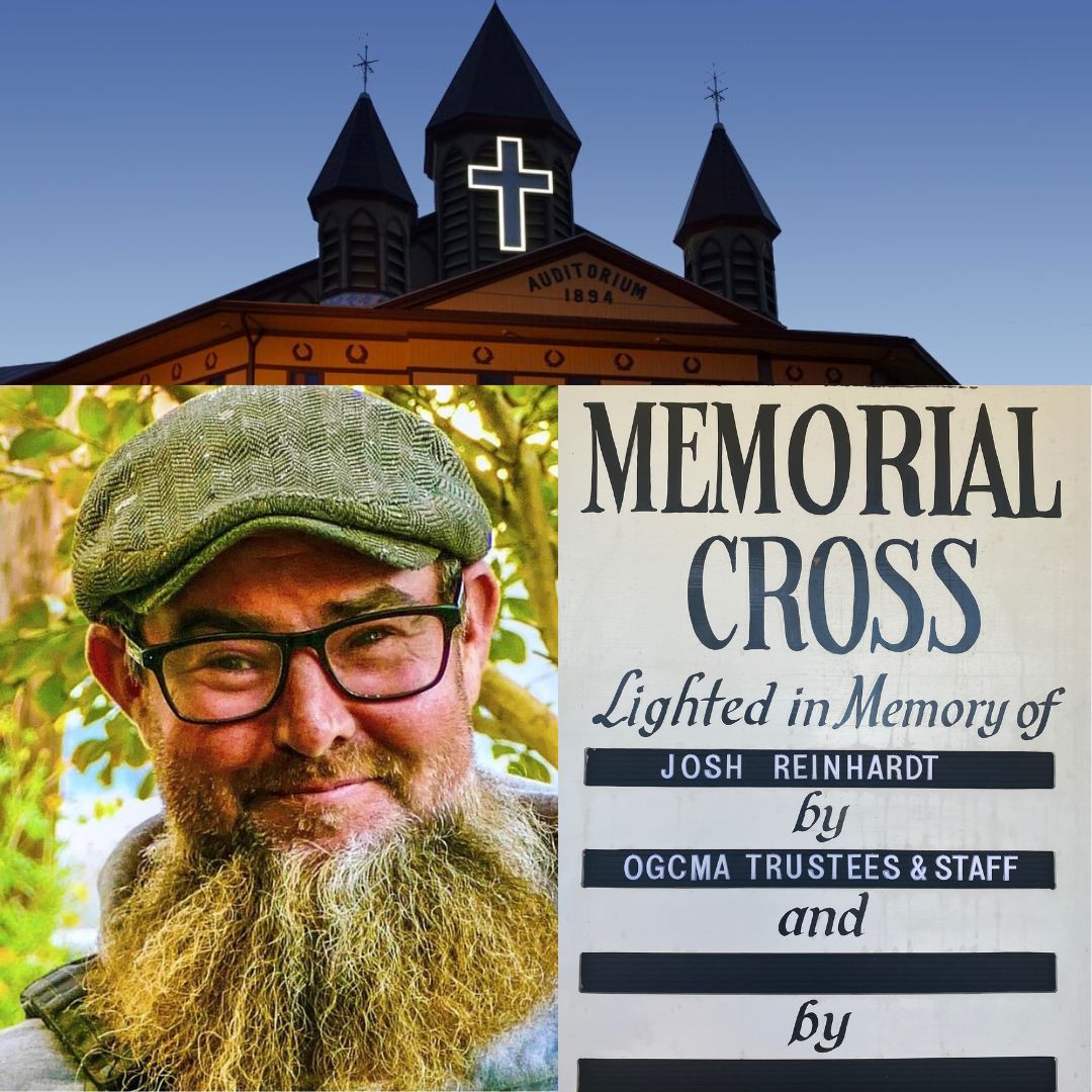 VisitOceanGrove's tweet photo. We miss you, Josh. The cross on the Great Auditorium is lit this week through Easter in memory of you. "Until we meet again..." https://t.co/YNJTzLnz1W