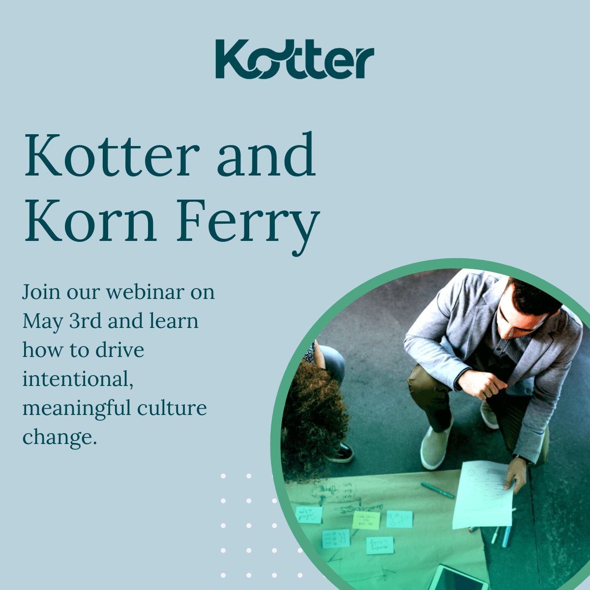Join change management experts from <a href="/KotterInc/">Kotter</a> and <a href="/Korn_Ferry/">Korn_Ferry</a> on May 3rd to learn how leading companies are driving positive organizational change, and how you can too. Register today: bit.ly/3GgqbNL
#Change #Culture #Leadership