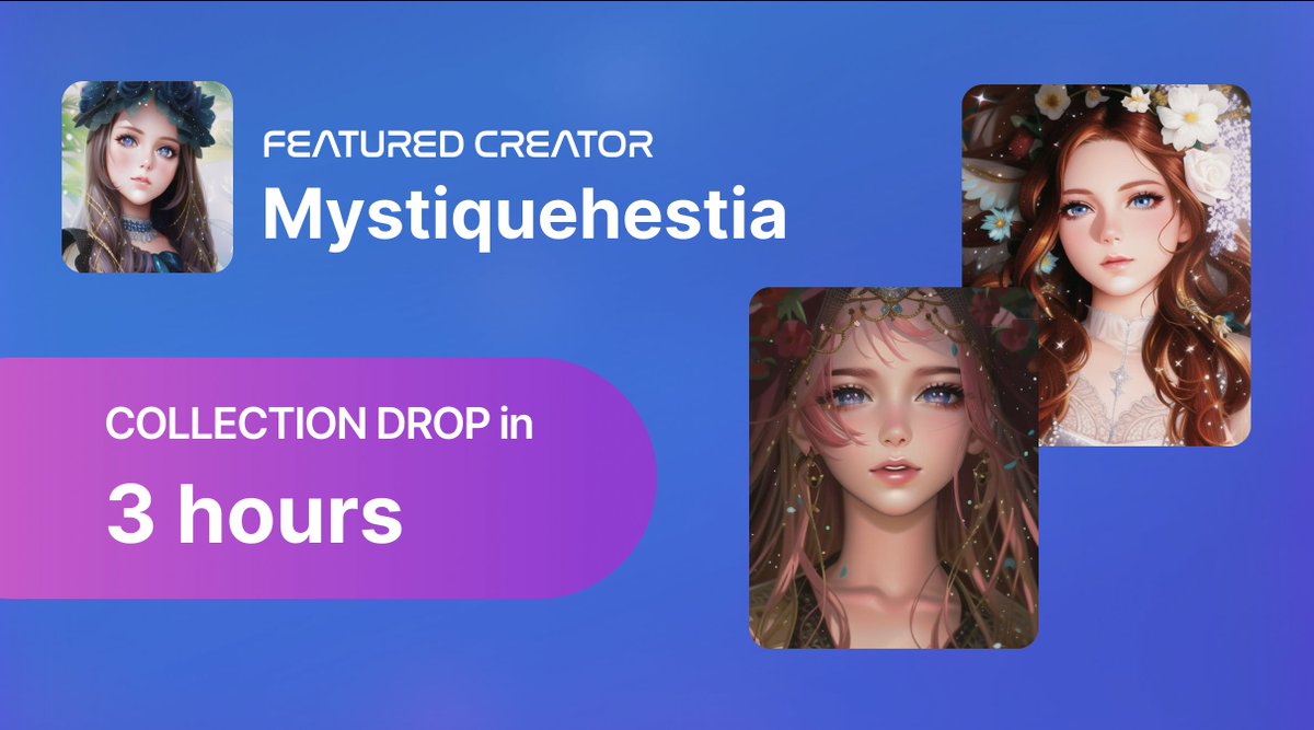 🚨3 HOURS UNTIL THE DROP🚨 @mystiquehestia 👩‍🎨A collection of artworks that showcase the unique artistic style that she has been developing over the years. Check the dolls on our website! Just type our profile picture in your browser! #HBARbarians #HBAR #HBARNFT