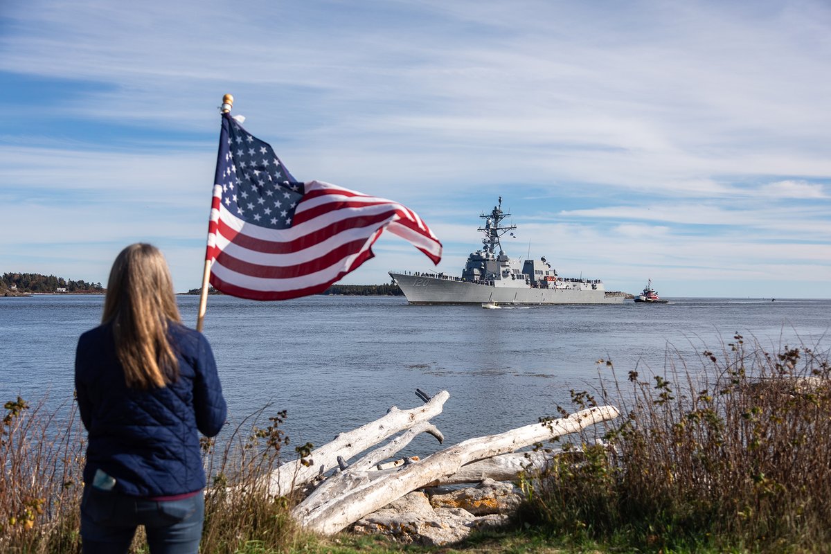 SurfaceWarriors's tweet photo. The future USS Carl M. Levin (DDG 120) will join the active fleet on June 24, with a
commissioning ceremony in Baltimore, Maryland, and will be the @USNavy's newest Arleigh Burke-class guided-missile destroyer (DDG) to join the #SurfaceForce. #CountdownToCommissioning https://t.co/nLLP4LQmlB