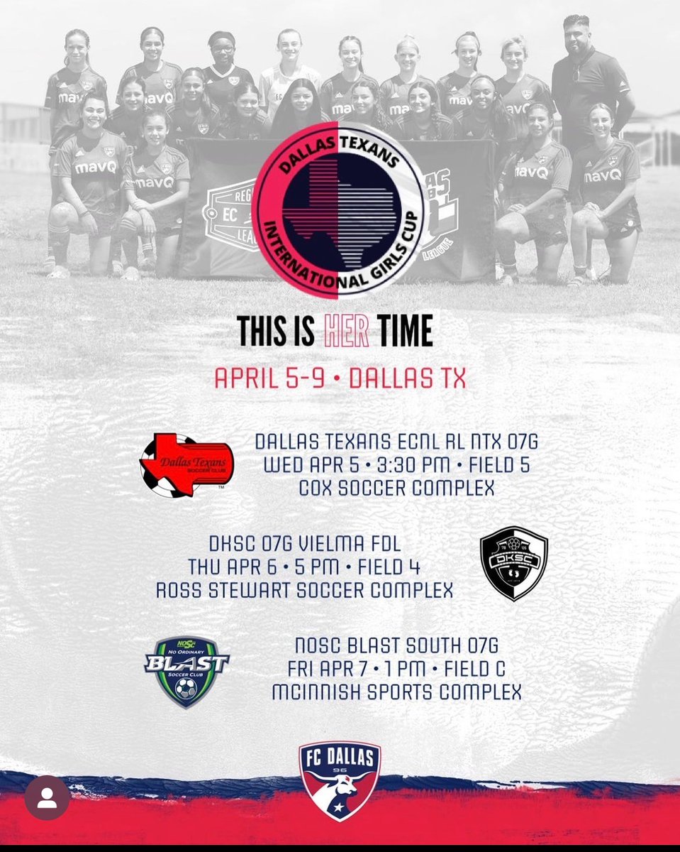 StarHernandez_'s tweet image. So excited to be attending the Dallas International Girls Cup Here’s the drop out schedule for this week starting on Wednesday! here we goooo! #FcDallasNation #3Always
