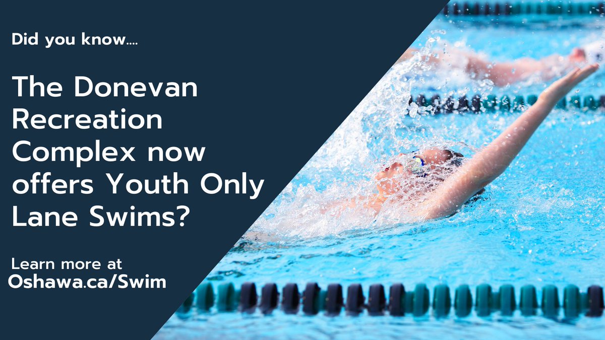 activeoshawa's tweet image. Did you know❓

The Donevan Recreation Complex is offering a new Youth Only Lane Swim from 7:30 p.m. to 8:30 p.m. on Thursdays. Open to youth ages 10 to 17.

Learn more at Oshawa.ca/swim.