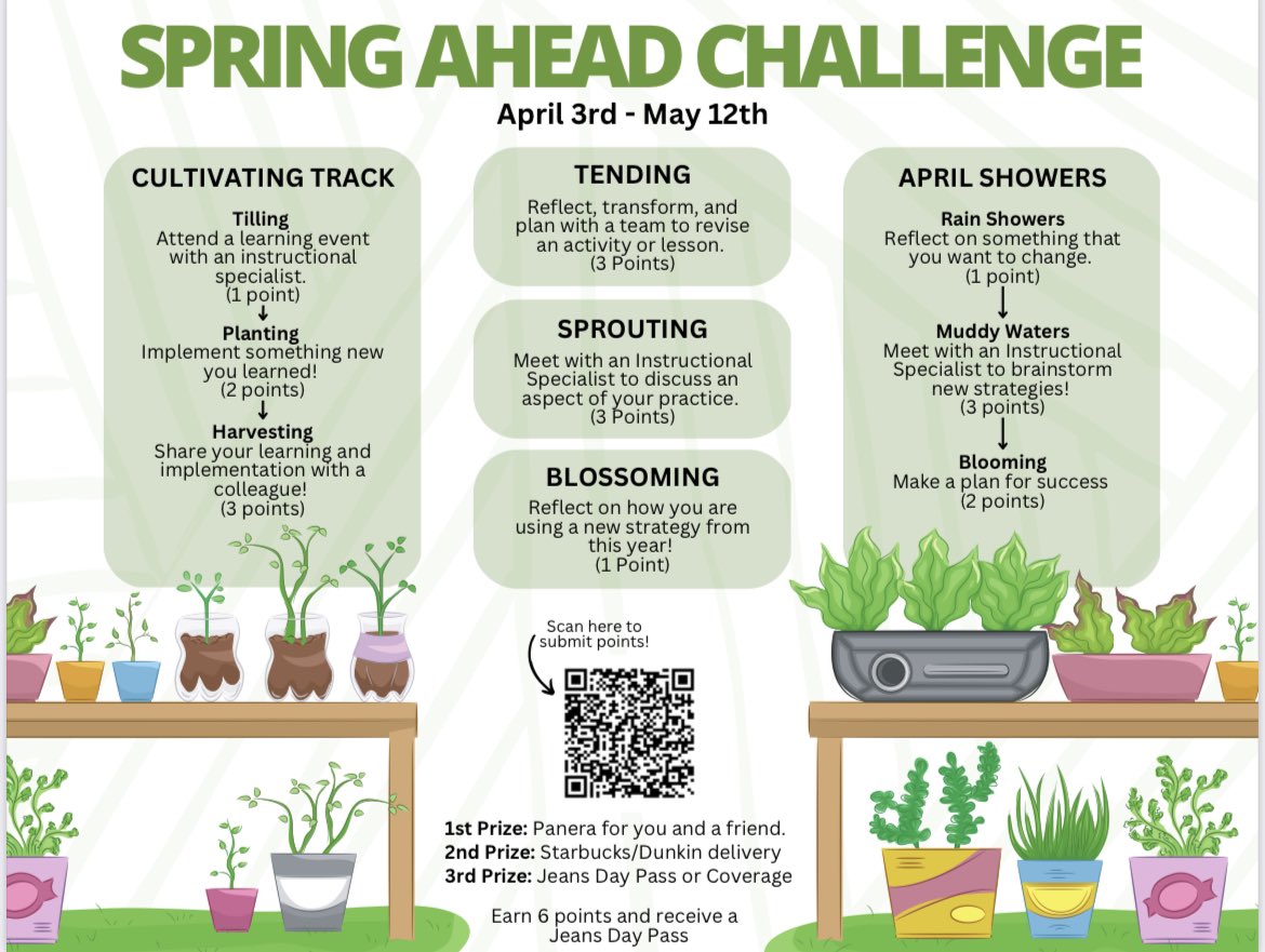 Our Spring Ahead Challenge was kicked off this week! Teachers choose activities to earn points in a K-12 competition!