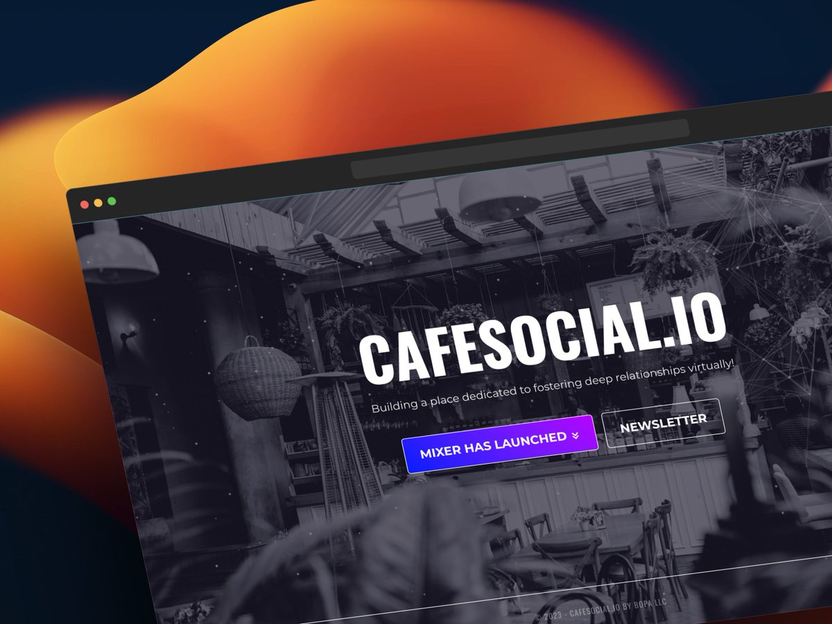 5. CafeSocial

@Cafesocialio 👉 saasprojects.com/product/cafeso…

Build meaningful relationships efficiently - connecting like-minded individuals through virtual one-on-one conversations based on shared interests in a safe environment.

Made by @pascalbovet