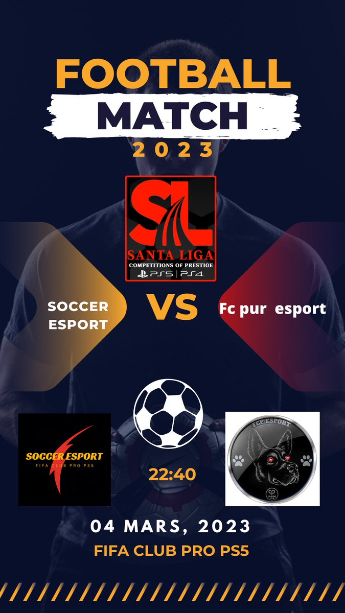⏰21h20 :vpg suisse contre Equality 
⏰21h40 : <a href="/EGAeFoot/">Esport Gaming Arena eFoot</a> 
⏰22h20 : @ProEuskadiSoc 
⏰22h40 : fcpuresport

🟪  twitch.tv/soccer_esport