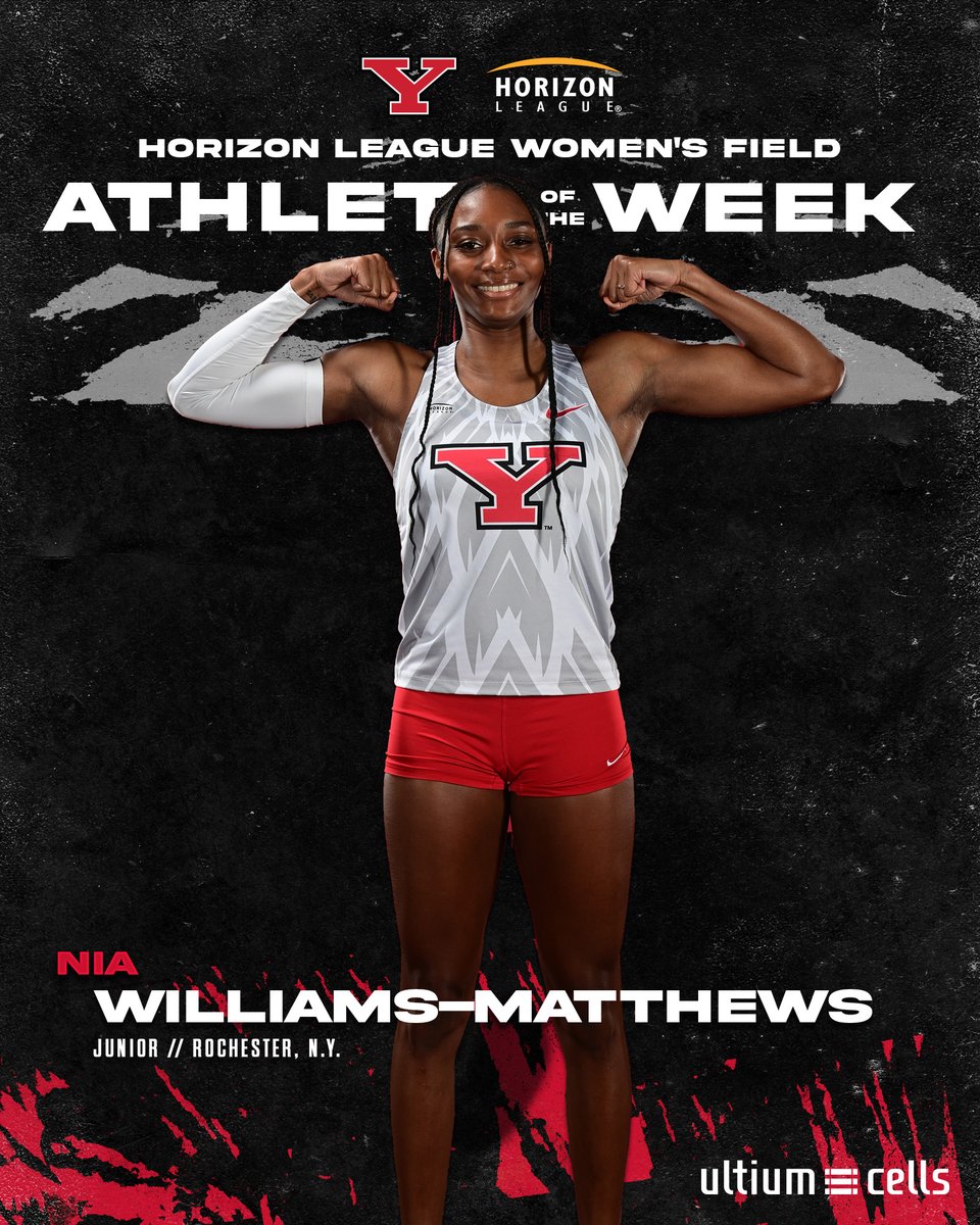 YSUTrackFieldXC's tweet image. That's ✌ @Nike #HLTF Field Athletes of the Week for the Guins! 

Congratulations to Nia Williams-Matthews and Wyatt Lefker on earning honors after record-breaking performances on Saturday!

#GoGuins🐧 // #FlyWithTheY🤘