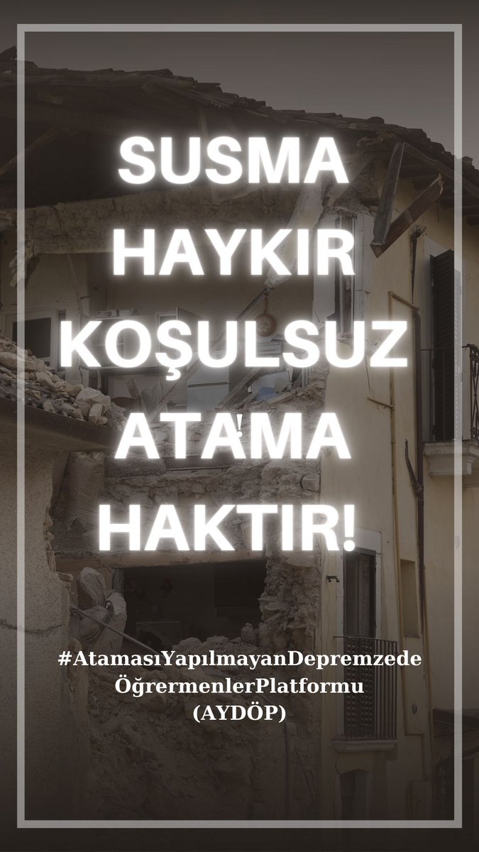 umutreyhan's tweet photo. Lütfen sesimiz olun. DEPREMZEDE ÖĞRETMENLERİMİZE KOŞULSUZ ATAMA İSTİYORUZ.#DepremzedeÖğretmeneŞartsızKadro https://t.co/wJrg1pcVGr