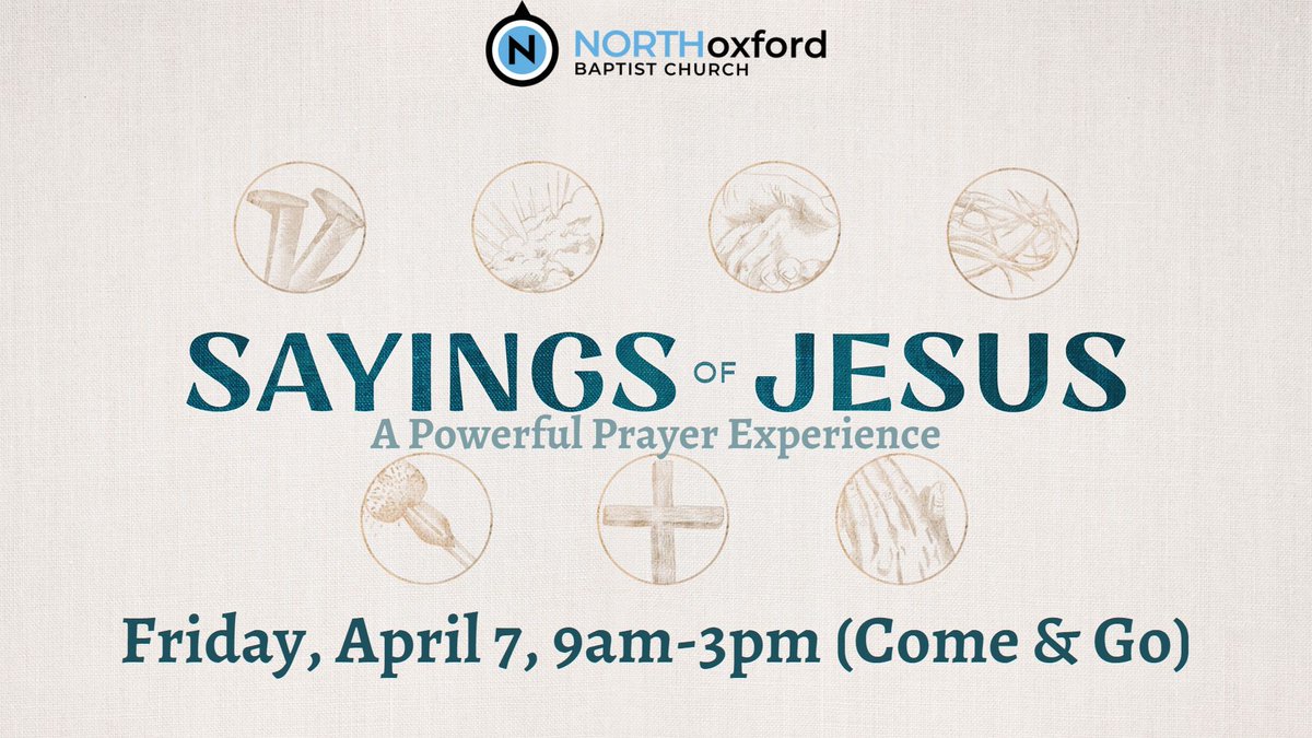 NorthOxfordBapt's tweet photo. Stop by the Sanctuary anytime between 9am—3pm on Good Friday for a special self-guided prayer experience. This “come and go” event will provide a meaningful opportunity for prayer, reflection, and worship on Easter weekend.
#NORTHoxford #GoodFriday #Easter https://t.co/ZNperD5vr3