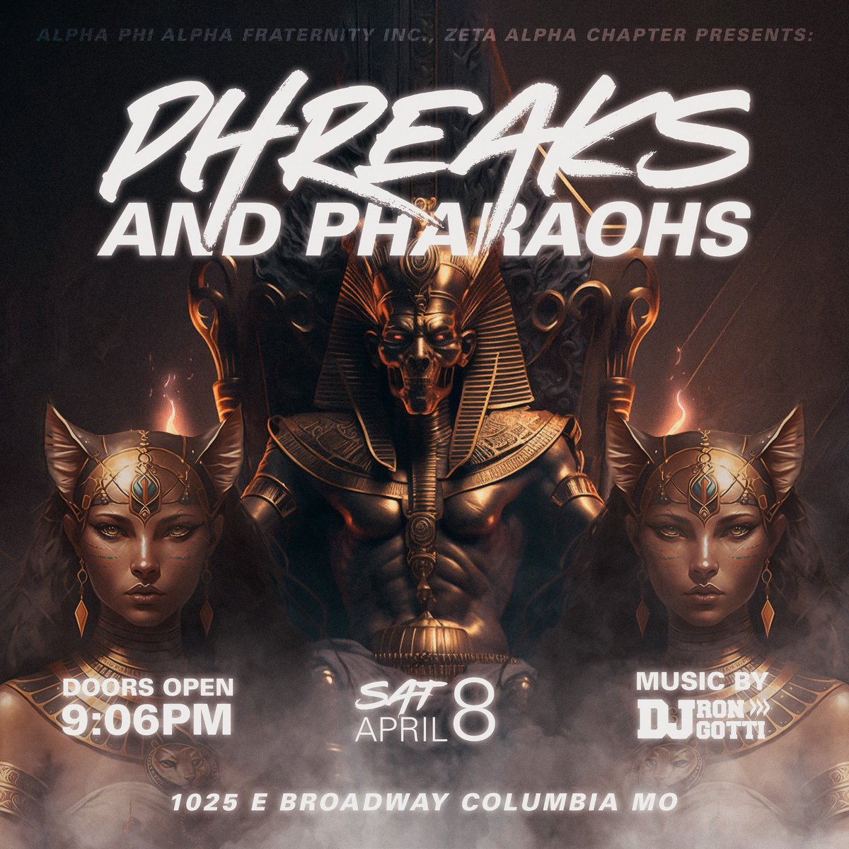 PHREAKS AND PHARAOHS‼️ the PHREAKIEST party of the year! 😮‍💨

ATTENTION ALL PHREAKS come out and welcome warm nights with our glow in the dark theme! 💫

PRE-SALE TICKETS AVAILABLE NOW‼️

Catch your favorite Alpha on campus for in hand tickets or click the link in the bio 🎟️