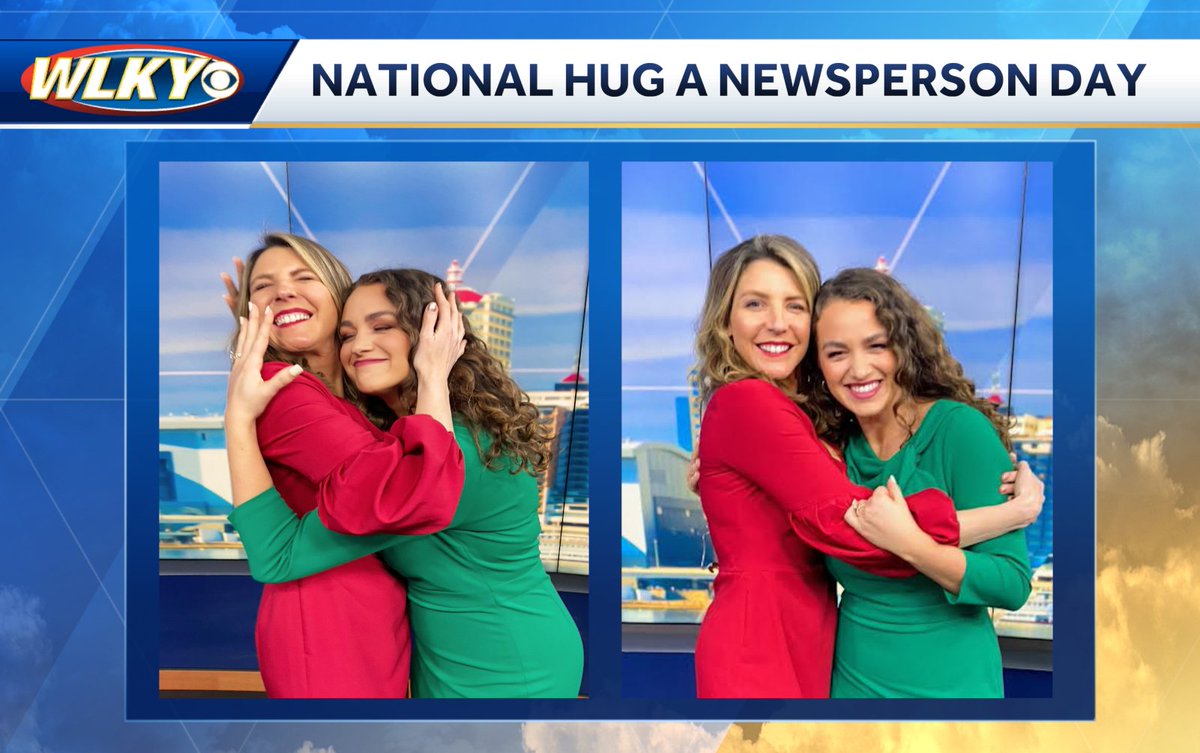 I wouldn't dare let @WLKYAlex leave without an long, awkward embrace for #Nationalhuganewspersonday. This will also double as my Christmas Card. #Keepingitweird #WLKY #AMnewsers