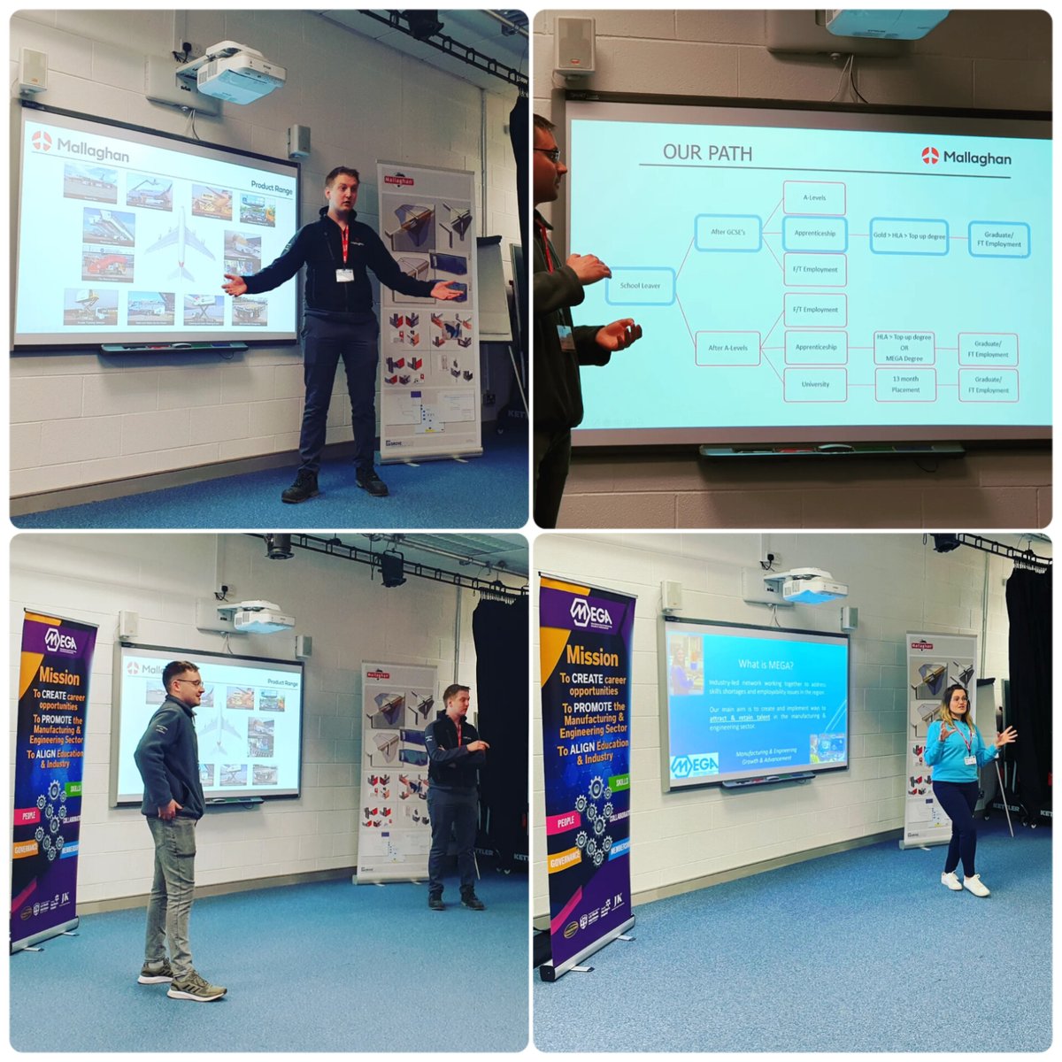 Andrew Reid-Software/Control Systems Engineer &amp; Cameron Sloss-Design Engineer visited Drumglass HS &amp; spoke of the products <a href="/MALLAGHAN_GROUP/">Mallaghan</a> manufacture &amp; the education route they took, starting with a Level 3 Apprenticeship <a href="/swccollege/">South West College</a> &amp; ending with an eng. degree <a href="/UlsterUni/">Ulster University</a>
