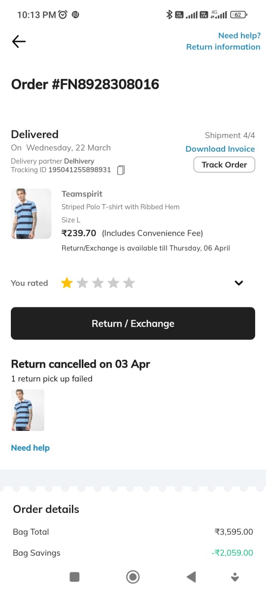 I buy tshirt from ajio whn I placed to return it ajio is not accepting the return and when I call the 'Cust. Care' he put me on hold for more than 20 mints and suddenly they disconnected this is how they are treating their coust
#ajio #ajiolife #ajiolove #MukeshAmbani #consumers