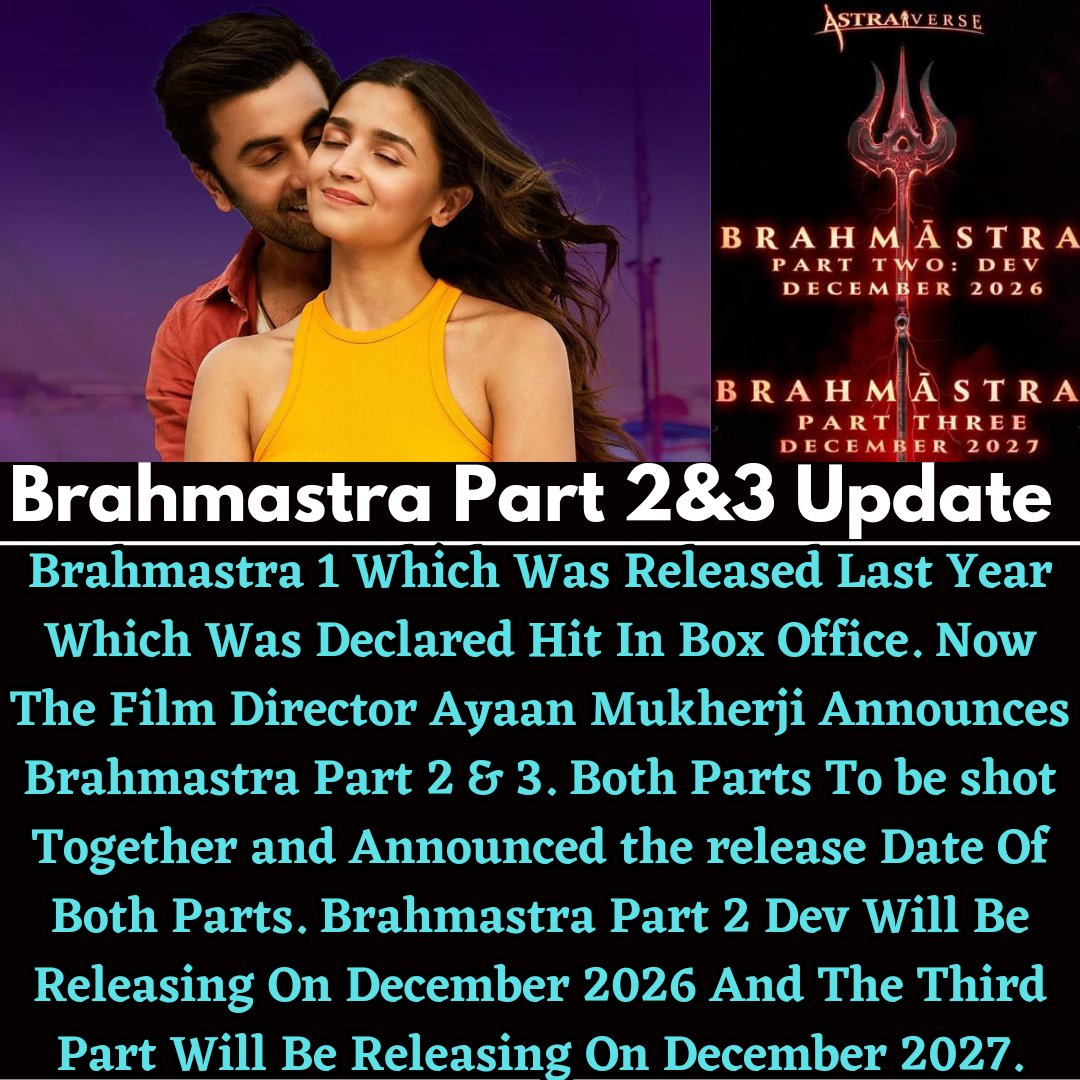 Allabout_cinema's tweet photo. #Brahmastrapart2dev Will Be Releasing On 2026 December
#BrahmastraPartThree Will Be Releasing On 2027 December
#AliaBhatt #RanbirKapoor #RanbirKapoor𓃵 #Ranbirian #Ranbiralia #Ayaanmukherjee #Brahmastra #Brahmastramovie #BrahmastraPartTwoDev #Brahmastra3 #Brahmastra2
@aliaa08 https://t.co/4GkBbYzoz9
