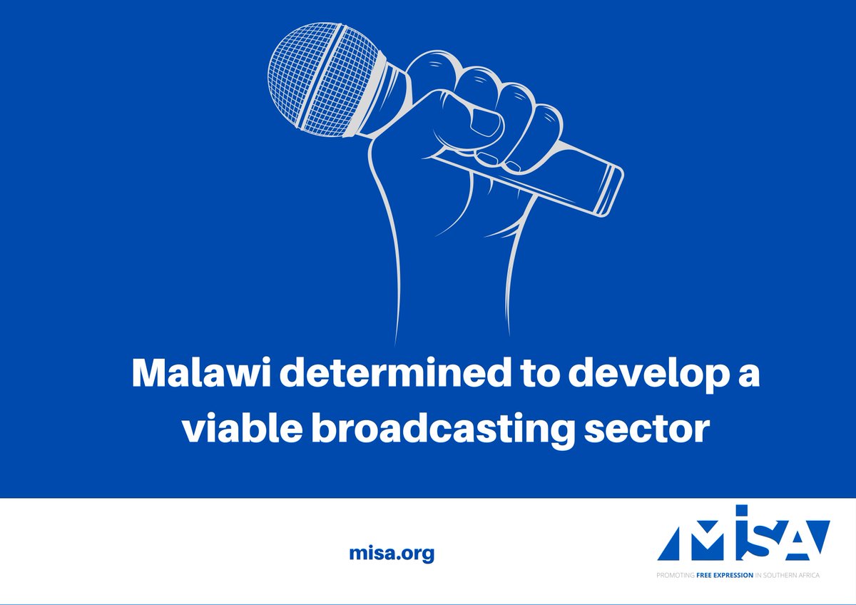 MISARegional's tweet photo. Malawi determined to develop a viable broadcasting sector.

#BroadcastingReform
#ProtectMedia 

https://t.co/xSdRNq1V9s

@misamalawi @misazambia1 @IFEX @CapitalFMMw @Times360Malawi @MACRAMALAWI https://t.co/ATl28o1Ayp