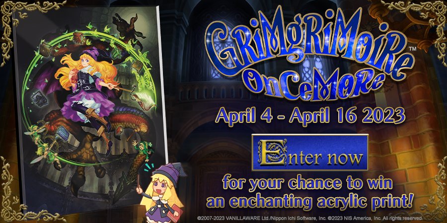 NISAmerica's tweet photo. GrimGrimoire OnceMore acrylic print? YESSIIRR!! 🫡

Join our Launch Sweepstakes for your chance to win a beautiful acrylic print! 🖼 ✨

Full details 🔗: (https://t.co/wKA3IrXOS8) #GrimGrimoire #OnceMore https://t.co/S6LI6nNItf