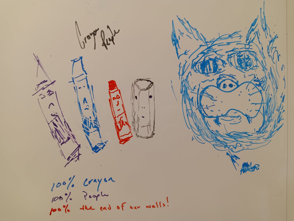 Cat save us from the crayons!