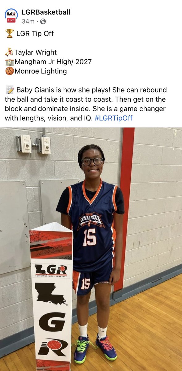 Monroe Lightning 8th grade girls won 
LGR’s BOSSIER TIP OFF and these 3 young ladies had an exceptional tourney.