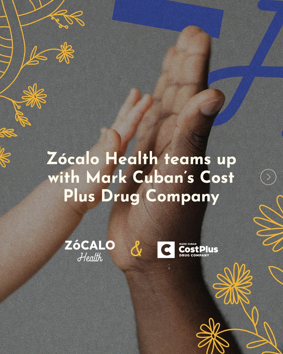 ZócaloHealth (@zocalohealth) on Twitter photo We're thrilled to announce our collaboration with <a href="/costplusdrugs/">Mark Cuban Cost Plus Drug Company</a>. At Zocalo we set off to reinvent primary care delivery and navigation for the Latino patient. Now we'll be able to further remove barriers by offering Latinos access to medications at transparent, low prices. We're thrilled to announce our collaboration with <a href="/costplusdrugs/">Mark Cuban Cost Plus Drug Company</a>. At Zocalo we set off to reinvent primary care delivery and navigation for the Latino patient. Now we'll be able to further remove barriers by offering Latinos access to medications at transparent, low prices.