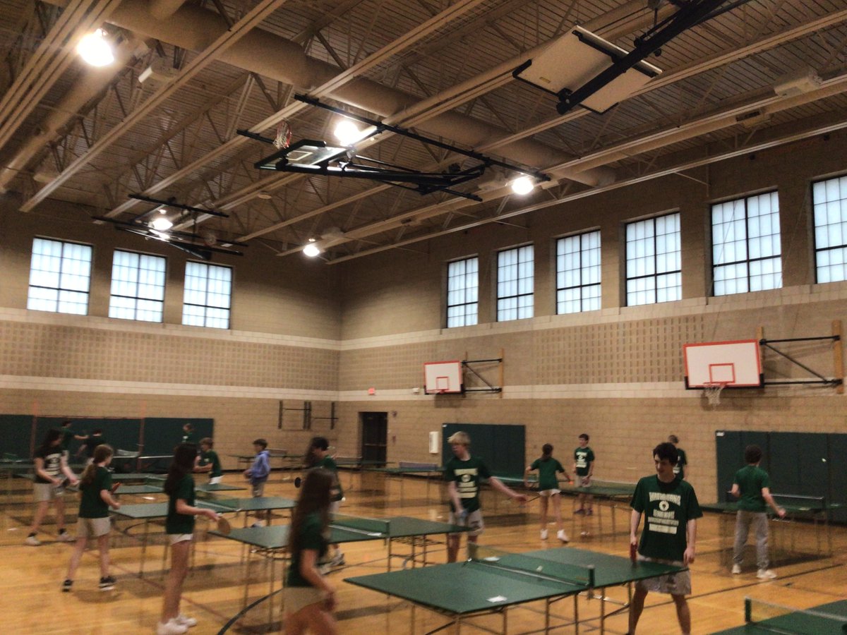 FloranceCandice's tweet photo. A little creativity, summer work and we have a table tennis unit. Students can play one on one and learn an amazing sport. https://t.co/ppS5vvY8RL