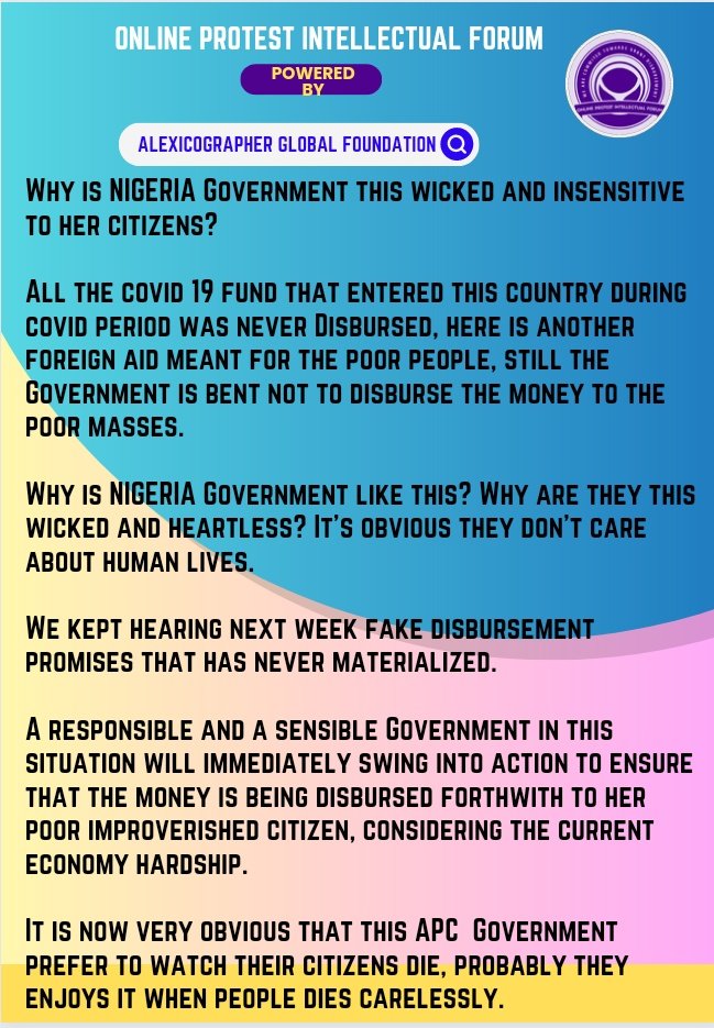DO APC GOVERNMENT WANT TO SEE EVERBODY DIE BEFORE THEY DISBURSED THE GRANT MET FOR THE POOR CITIZENS?
HOW LONG DOES IT TAKE TO PUT THE NECESSARY MODALITIES INPLACE TO DISBURSE A GRANT?
JUST LESS THAN 2 MONTHS LEFT FOR THEM TO BE OUSTED FROM OFFICE.
<a href="/antonioguterres/">António Guterres</a> 
<a href="/CNN/">CNN</a>
<a href="/MBuhari/">Muhammadu Buhari</a>