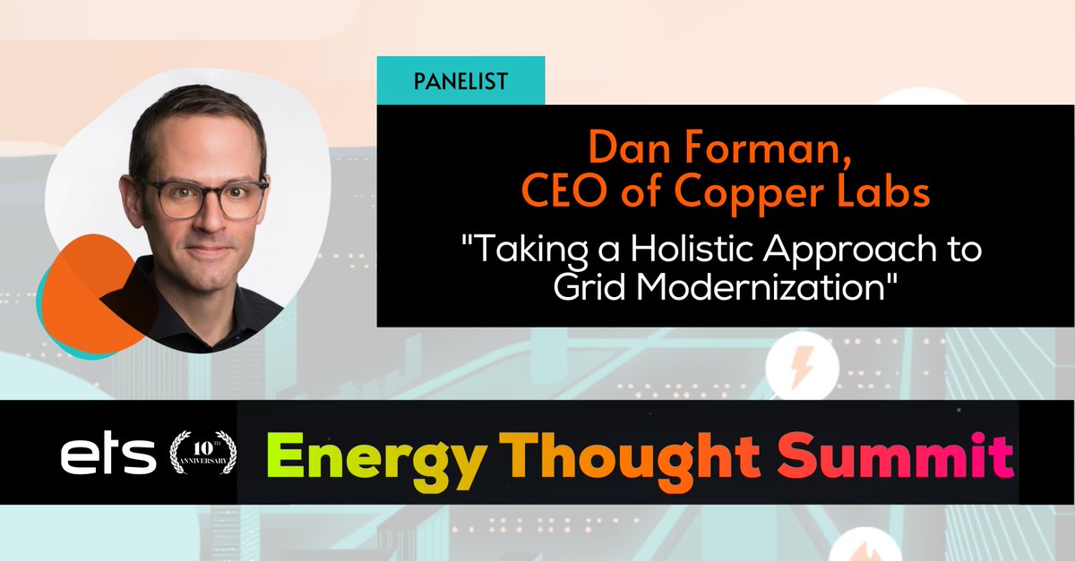 In addition to Copper sponsoring the @zpryme_research #ETS23, our CEO, @danielforman, will participate in the 'Taking a Holistic Approach to Grid Modernization' panel this Thursday!
#ETS23 #gridmodernization #energy #thoughtleadership