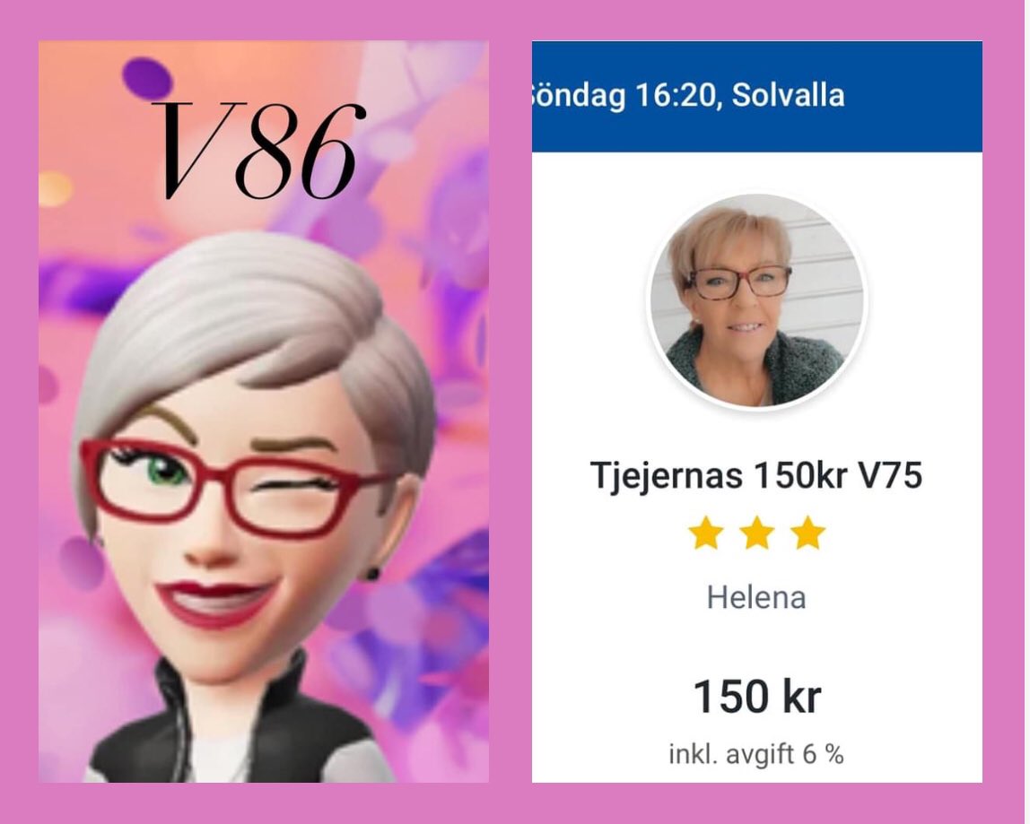 #travandelar V86 Jägersro/Solvalla 150kr Max 15 ST
V75 Söndag Solvalla med Multijackpot 150kr MAX 25 ST 
🌸 V86 atg.se/icaorrby/spel/…
⭐️⭐️⭐️ V75 atg.se/icaorrby/spel/…