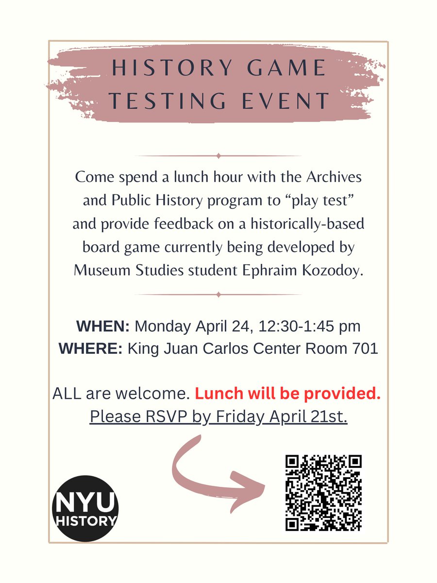 Like playing board games? Interested in how games teach about historical subjects? Join us!