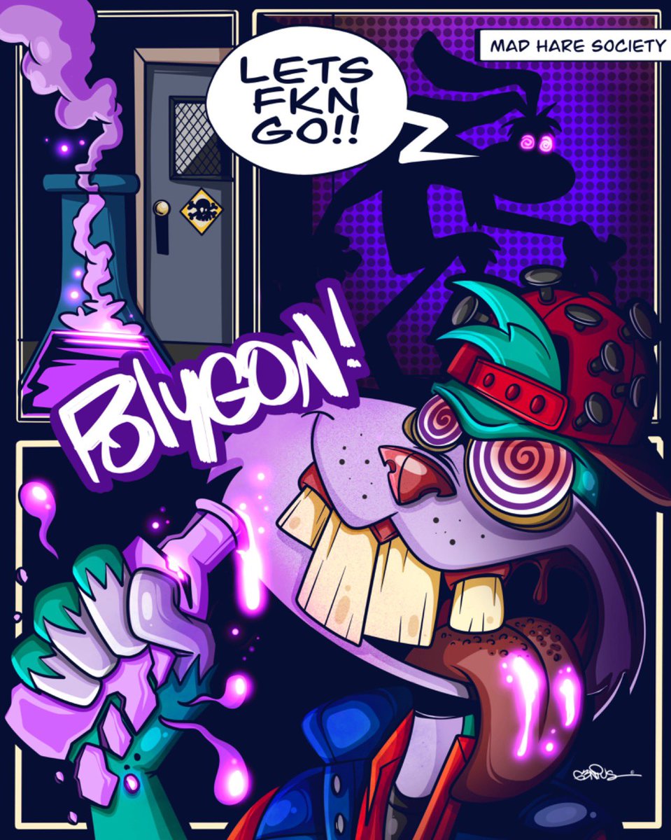 ElRealGenius's tweet photo. Let's show our new #Polygon neighbors who's the loudest community on the block !! @MadHareSociety x @onPolygon_  @ElRealGenius @Ugonzo_art #LFG #Polygon #MadCommunity https://t.co/wHtrc6y17Q