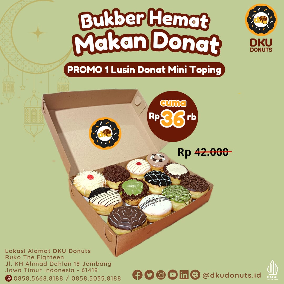 dku_donat's tweet photo. Ramadhan 2023 Alhamdulillah Buka Puasa Bersama ~Bukber Hemat Makan Donat Takjil Manis Kekinian @dkudonuts Enak Empuk Lembut Premium. Franchise WA 085850358188.
Harga Donat DKU Rp 36rb/lusin, Bomboloni 32K, Ultah 60K ~Grab GoFood Gojek #donatdku #dkudonuts #Jombang #Ramadan #sahur https://t.co/8tiafbA8uP